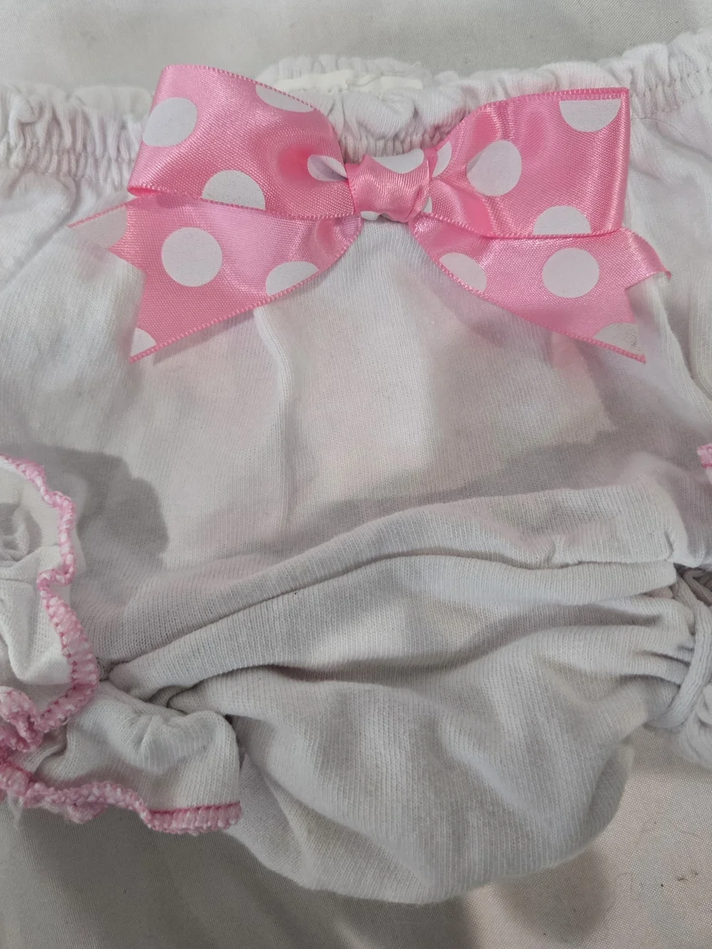 Pink‎ Polka Dot Bow Diaper Cover Accent
